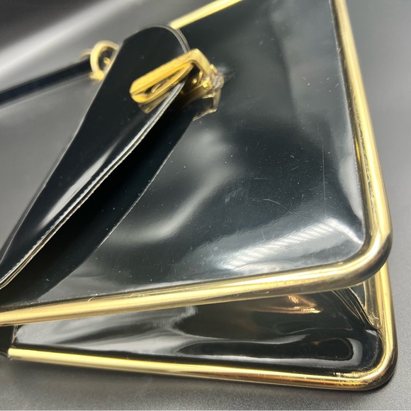 crouch & fitzgerland New York Vegan vintage shouder purse Gold Metal Encased - Picture 5 of 16